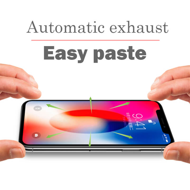 iphone xs max 3d silk tempered glass screen protector